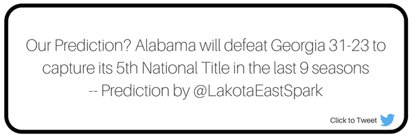 Alabama vs. Georgia National Championship Preview Guide Recap by Broc Nordmark Art by Lauren Maier Lakota East Spark Online Newsmagazine Spark 
