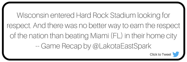 Orange Bowl Wisconsin Badgers vs. Miami Hurricanes Bowl Guide Recap by Stephen McKay Art by Lauren Maier Lakota East Spark Online Newsmagazine Spark 