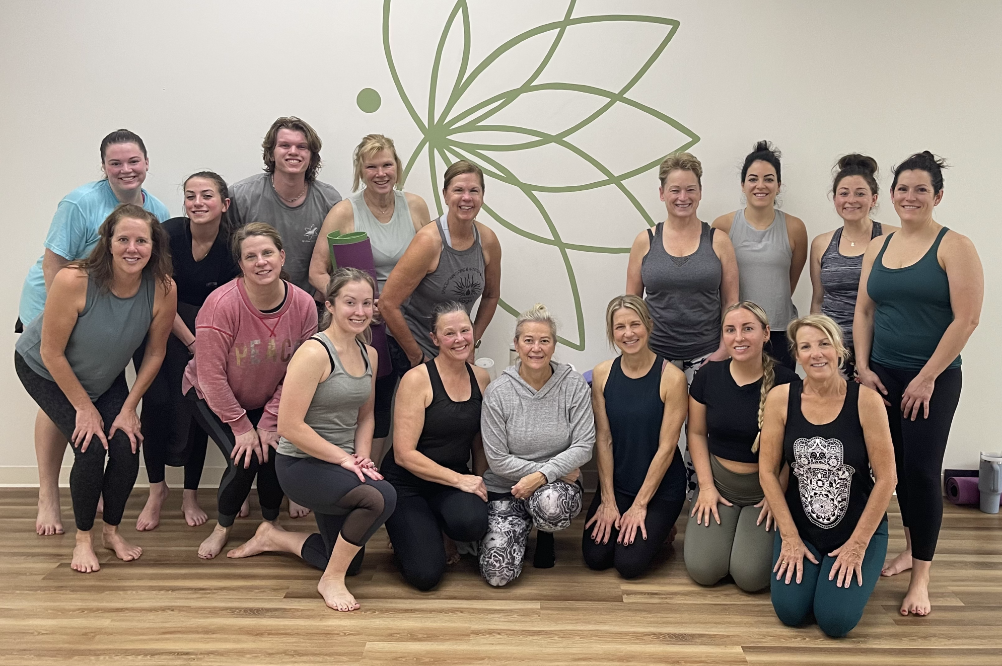 Yoga Nook members pose for a picture after class.