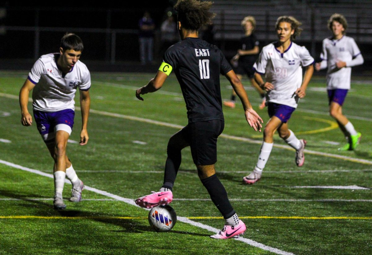 October 23, 2024: Lakota East Mens Soccer team faces off against Middletown in their first postseason playoff game. Senior Chris Mfuranzima started by scoring an early goal off Middletown's goalkeeper's hands. Middletown answered back but East senior Luis Perez-Luna scored a goal to end the first half. Scoring slowed in the second half and halted at 2-1 with East in the lead. The Thunderhawks took the win and will move forward to play Beavercreek this Saturday.