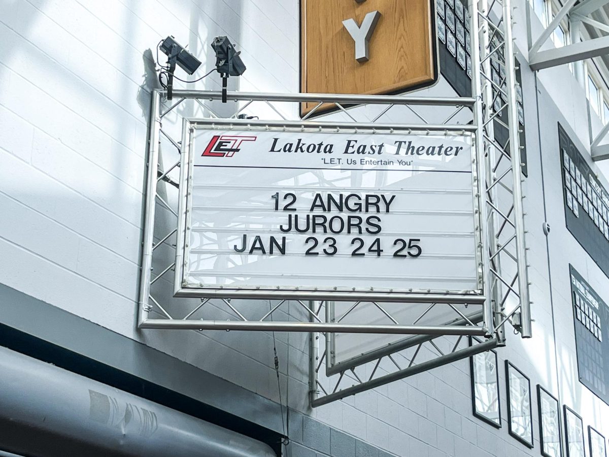 A sign marking the Lakota East Theater.