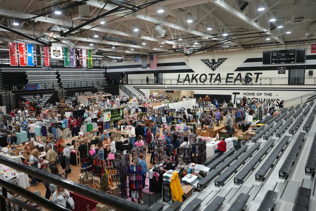 Shoppers and crafters gathered in the main gym during the Craft Show. 44 different businesses set up on the Lower Gym Floor.