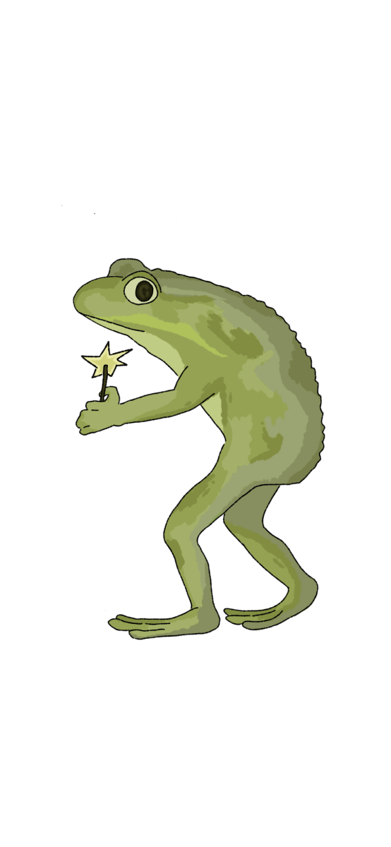 Mythical frog graphic.